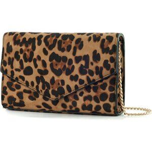 Trendy Leopard Print Women’s Clutch: Lightweight & Zipper Closure Essentials Bag